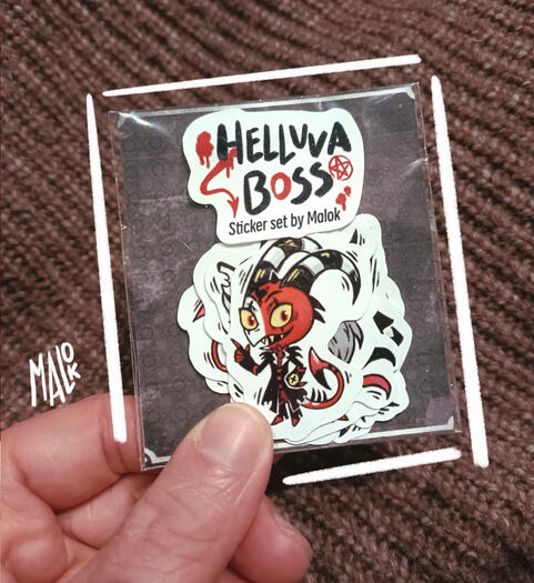 Helluva boss stickers packaging